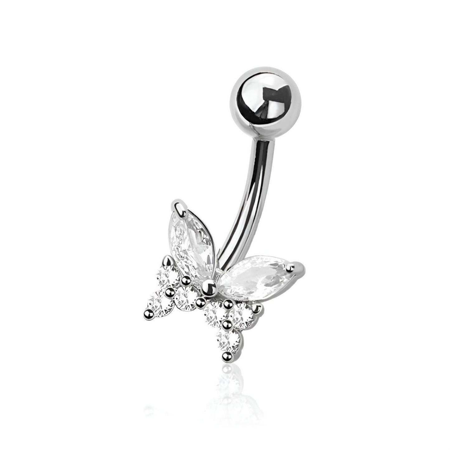 Multi Cz Butterfly Belly Bar