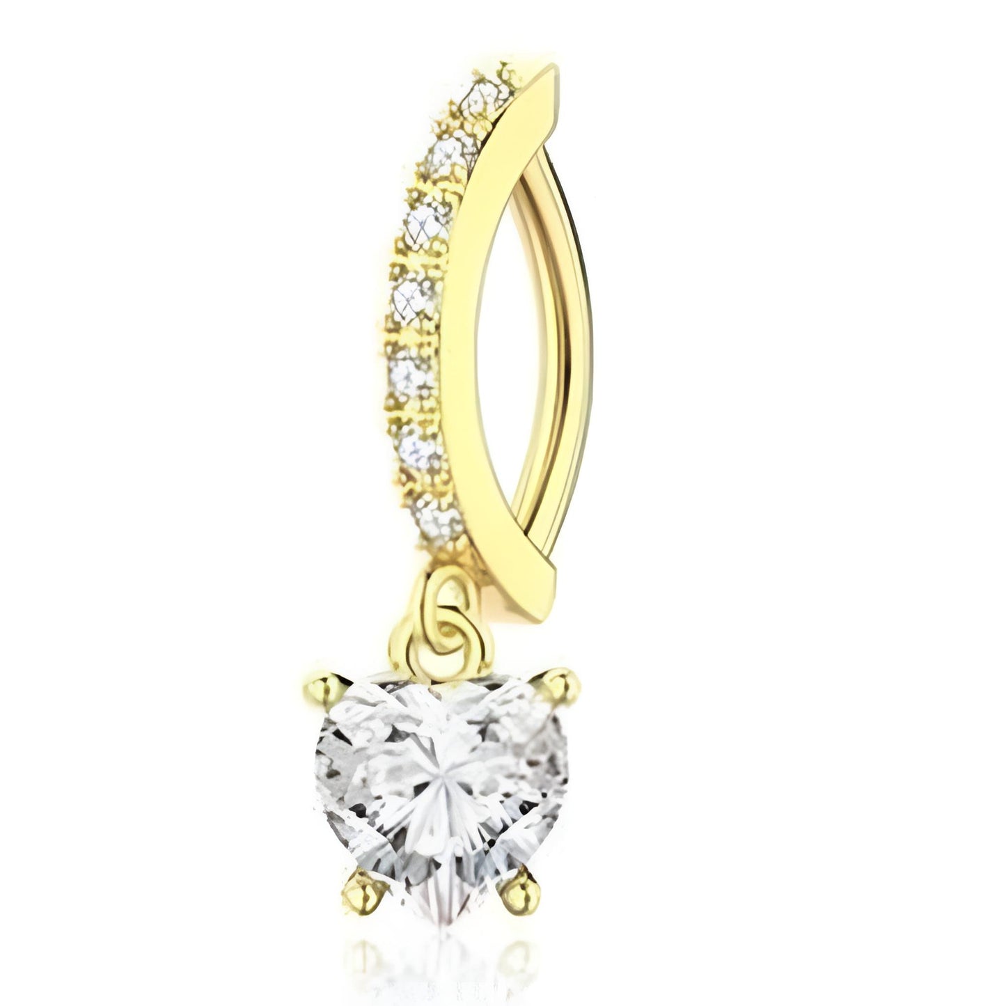 Clicker Dangling Heart Belly Bar