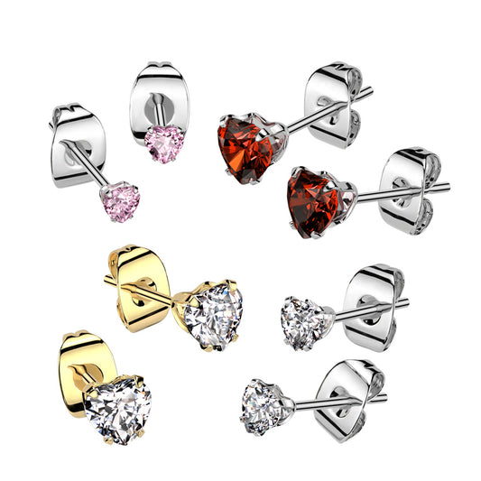 Heart Earrings Studs