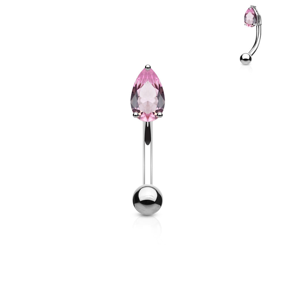 Tear Drop Crystal Curved Bar