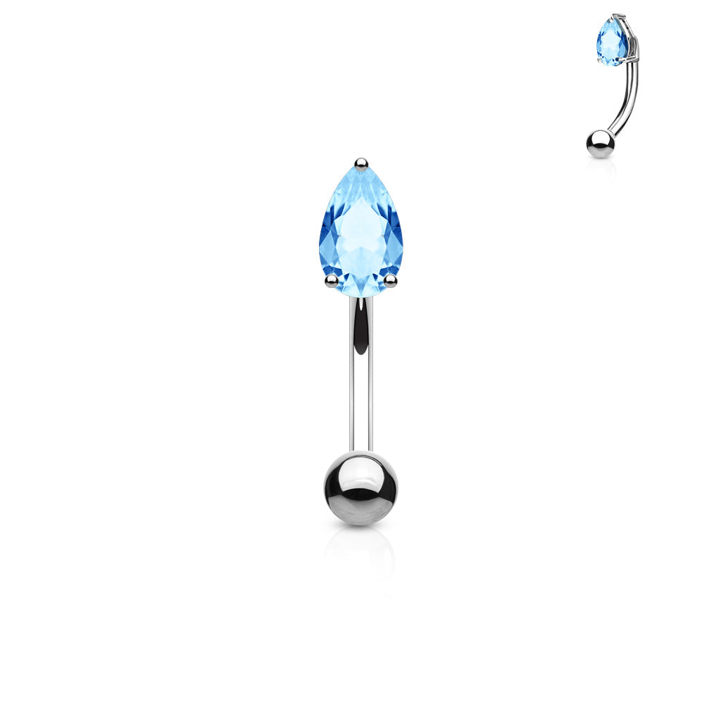 Tear Drop Crystal Curved Bar