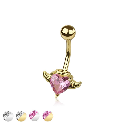 Heart Angel Wing Belly Bar