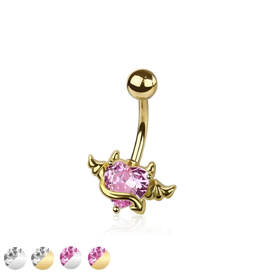 Heart Devil Angel Winged Belly Bar