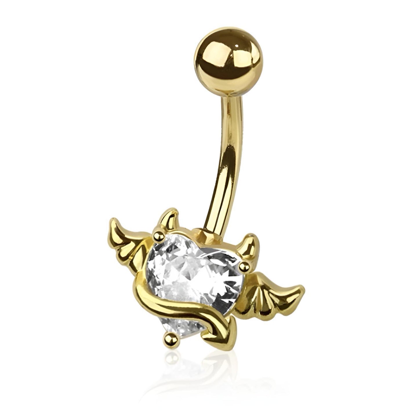 Heart Devil Angel Winged Belly Bar