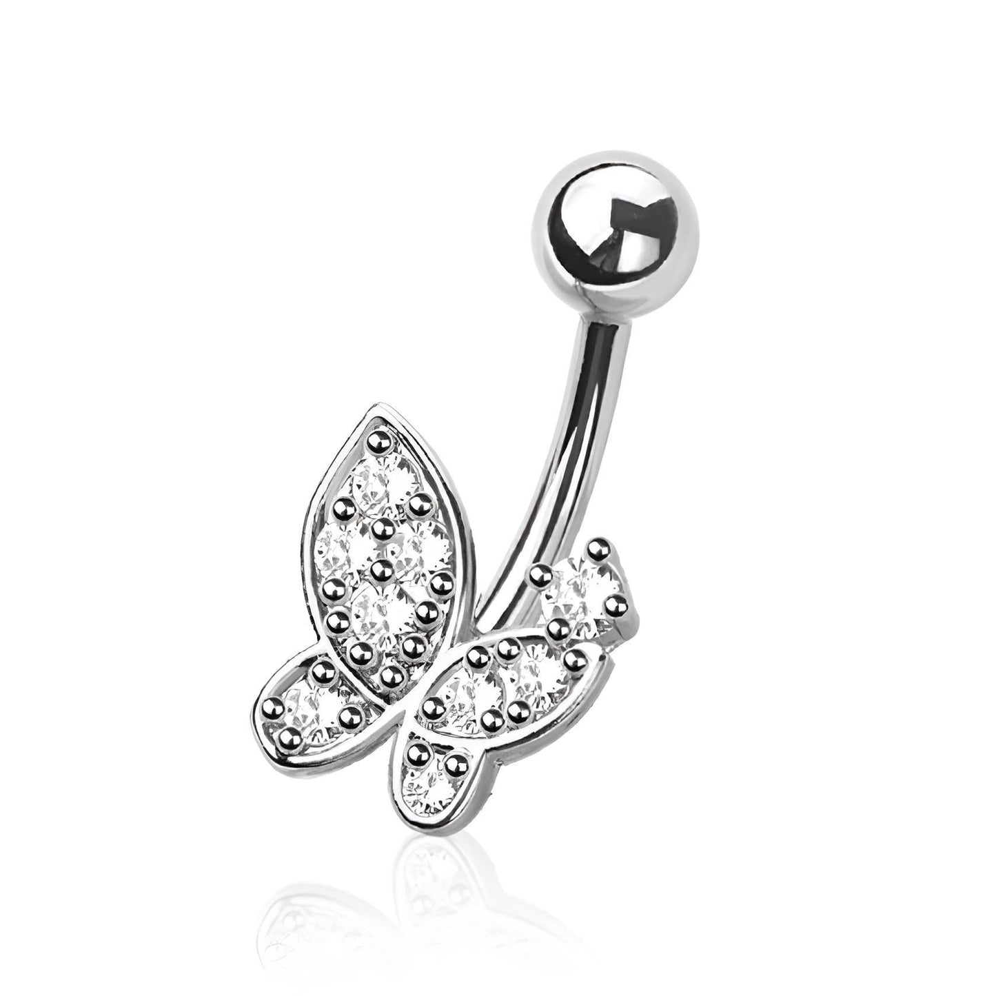 Multi Cz Butterfly Belly Bar