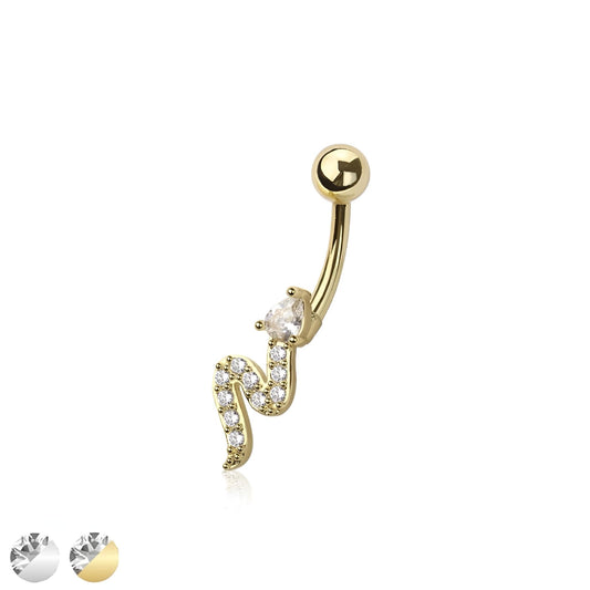 Snake Cz Belly Bar