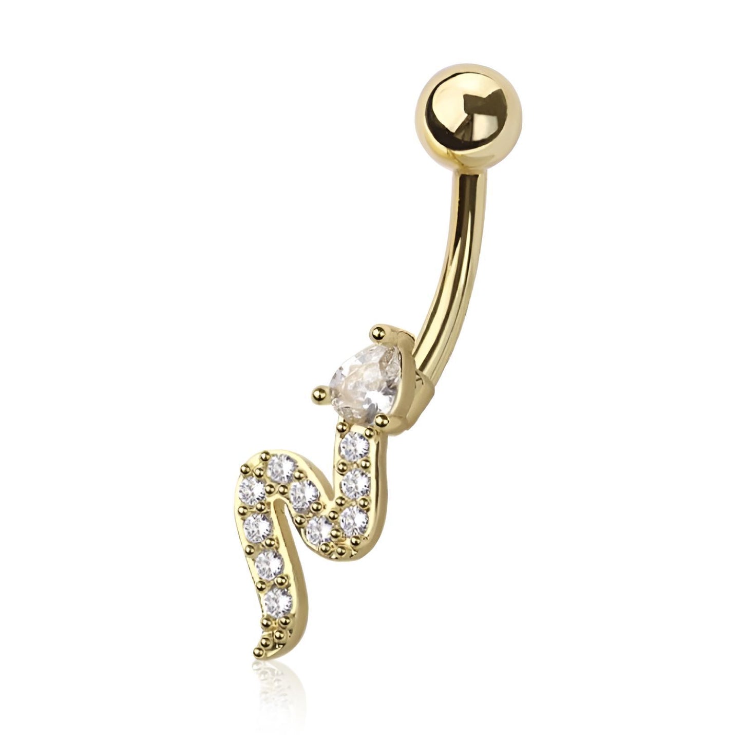 Snake Cz Belly Bar