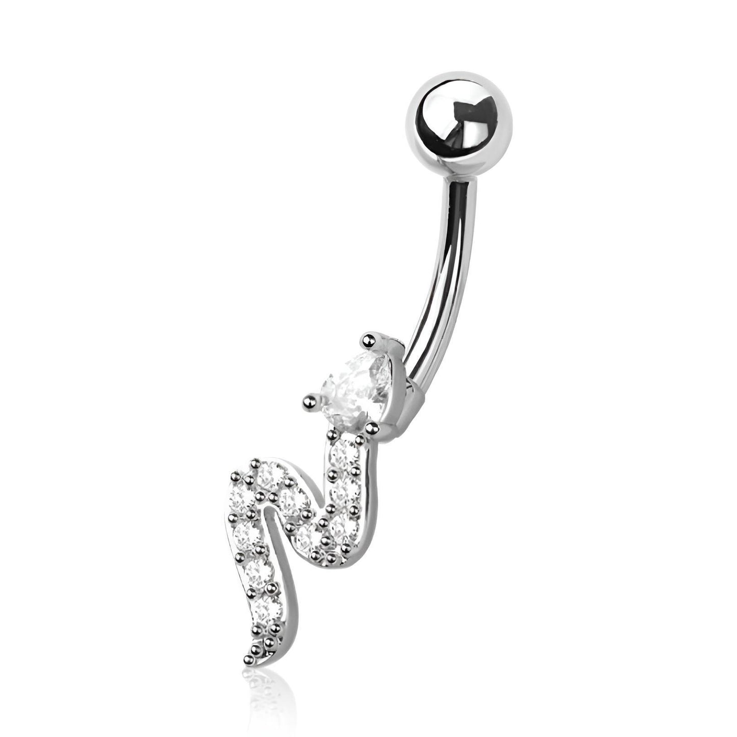 Snake Cz Belly Bar