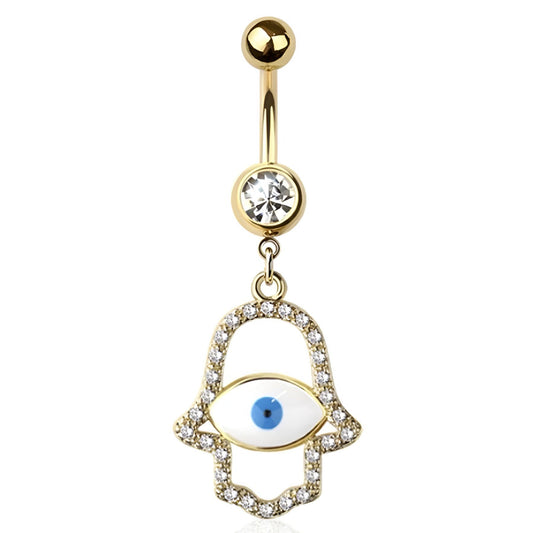 Hamsa Hand Evil Eye Belly Bar