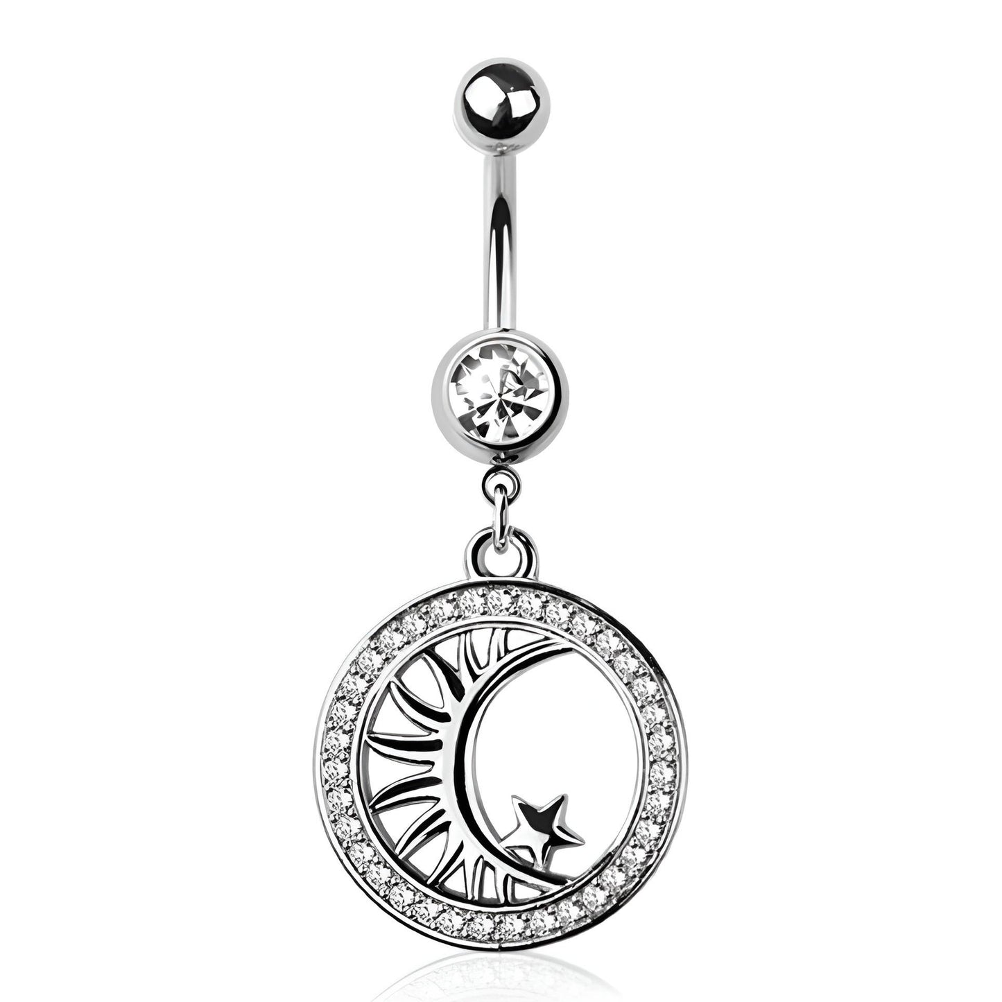 Sun Moon Star Dangling Belly Bar