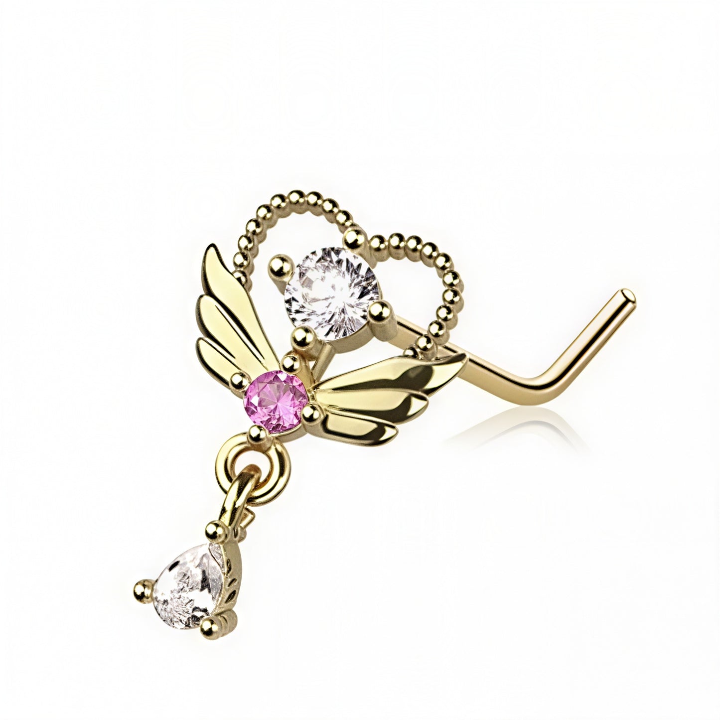 Winged Heart Nose Stud