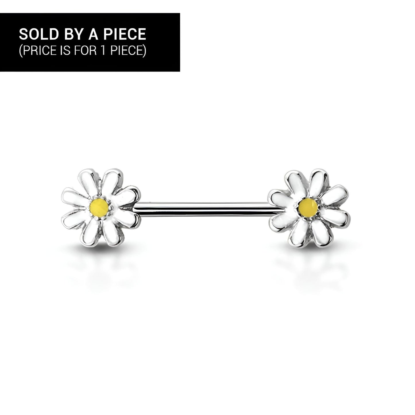 Daisy Flower Blossom Nipple Barbell