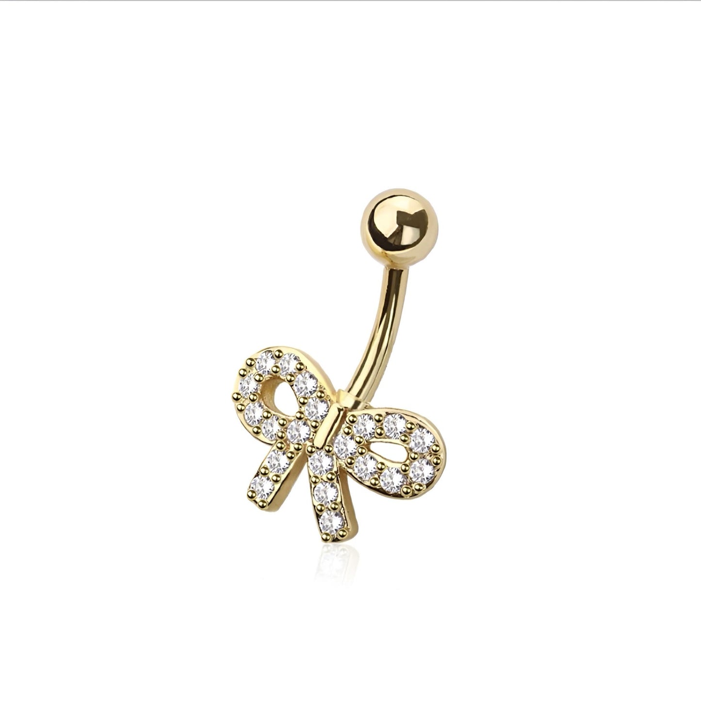 Multi Cz Ribbon Belly Bar