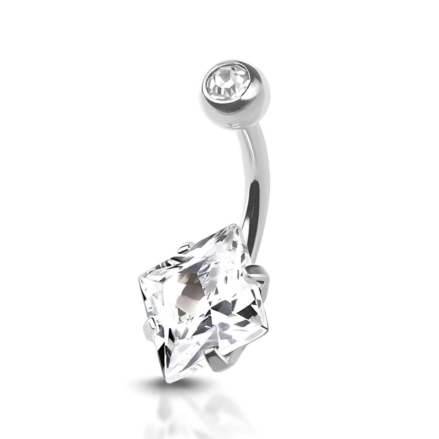Prong Set Square Belly Bar