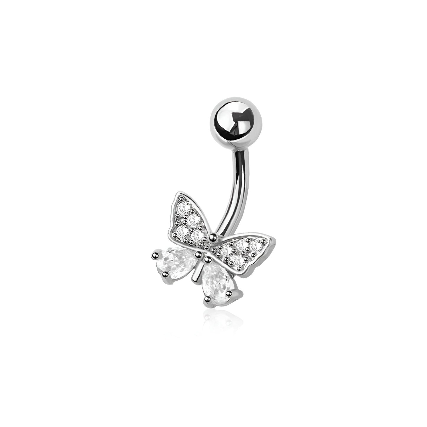 Cz Butterfly Belly Bar