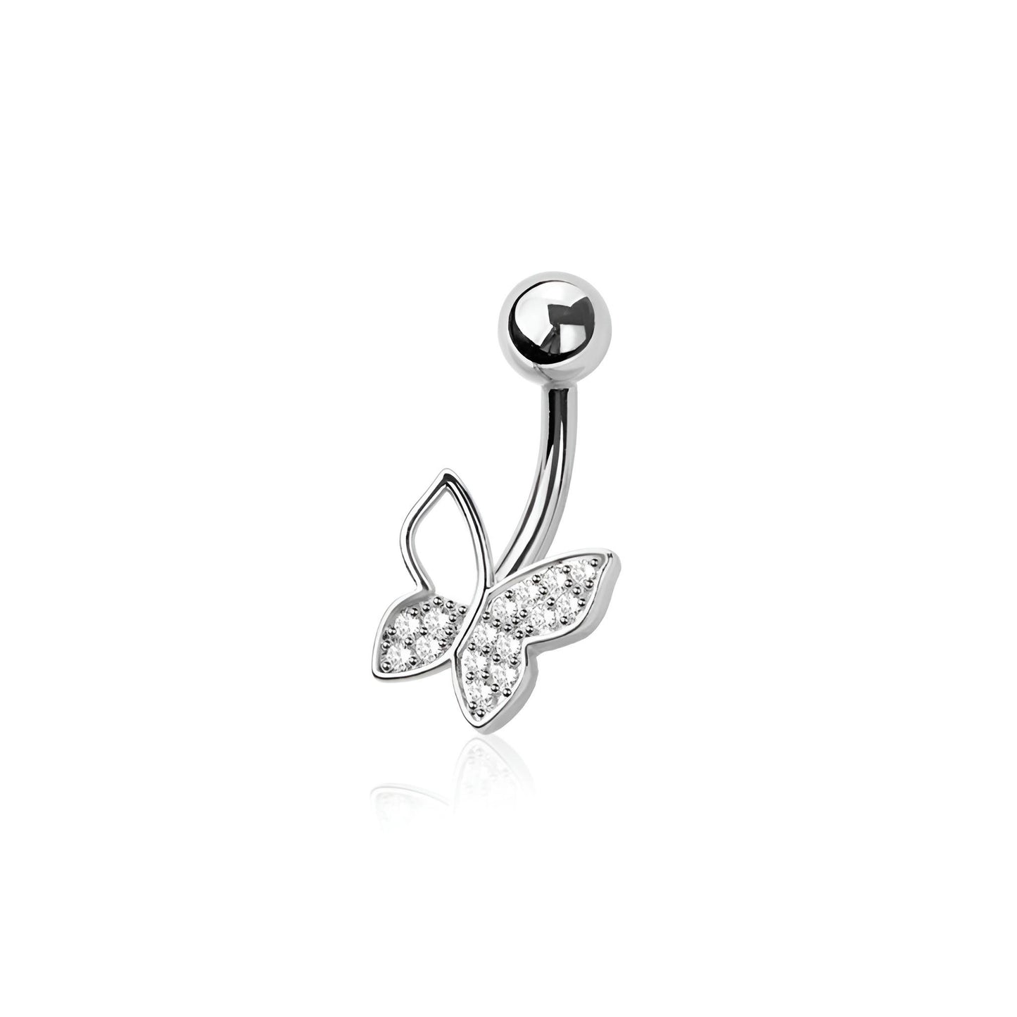 Multi Cz Butterfly Belly Bar