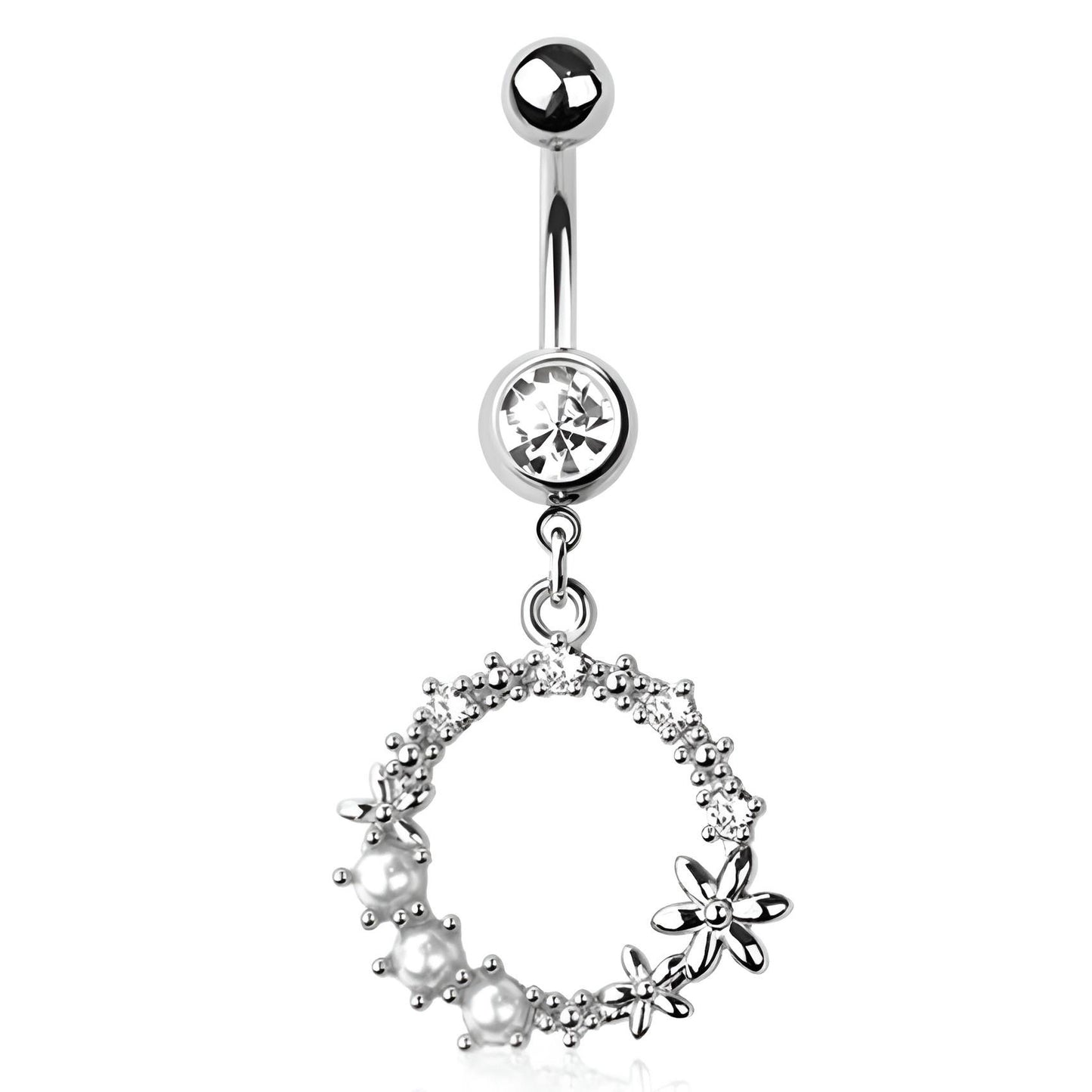 Multi Cz Wreath Belly Bar