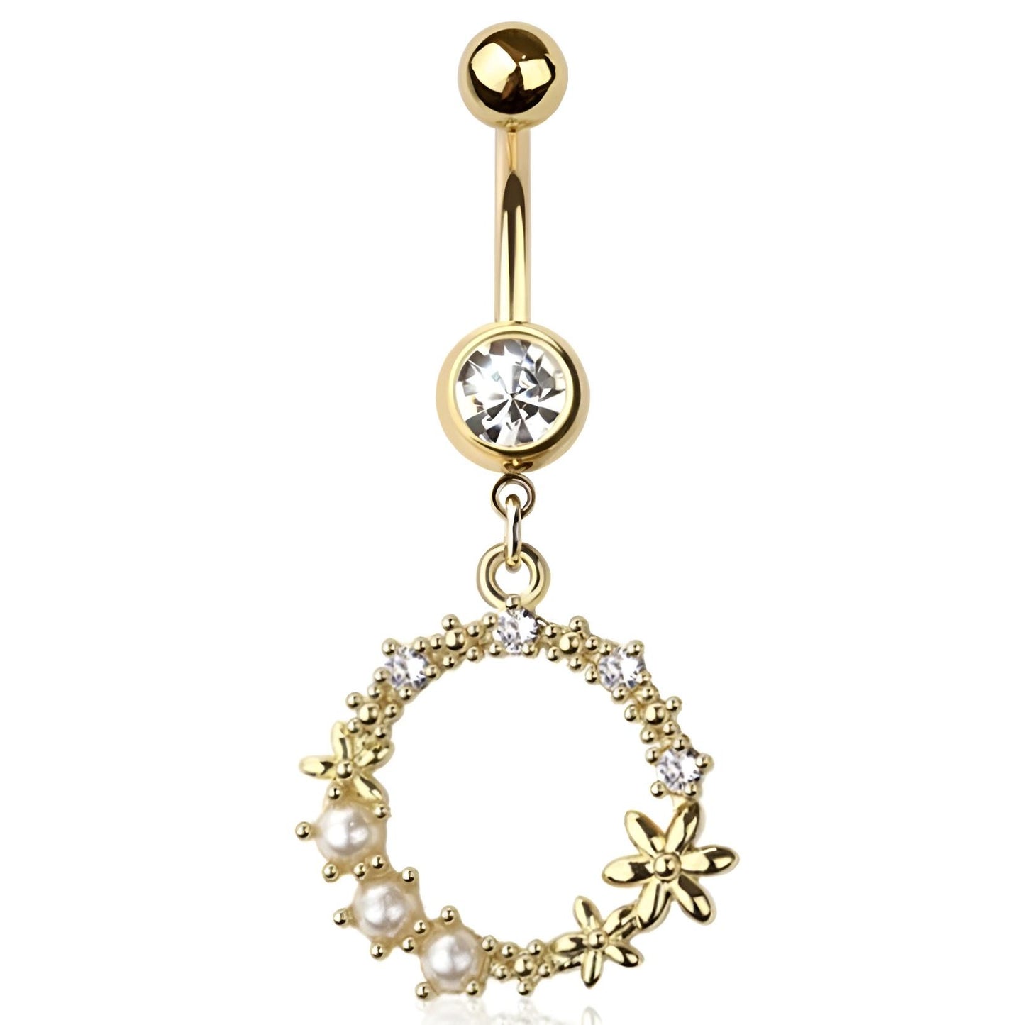 Multi Cz Wreath Belly Bar