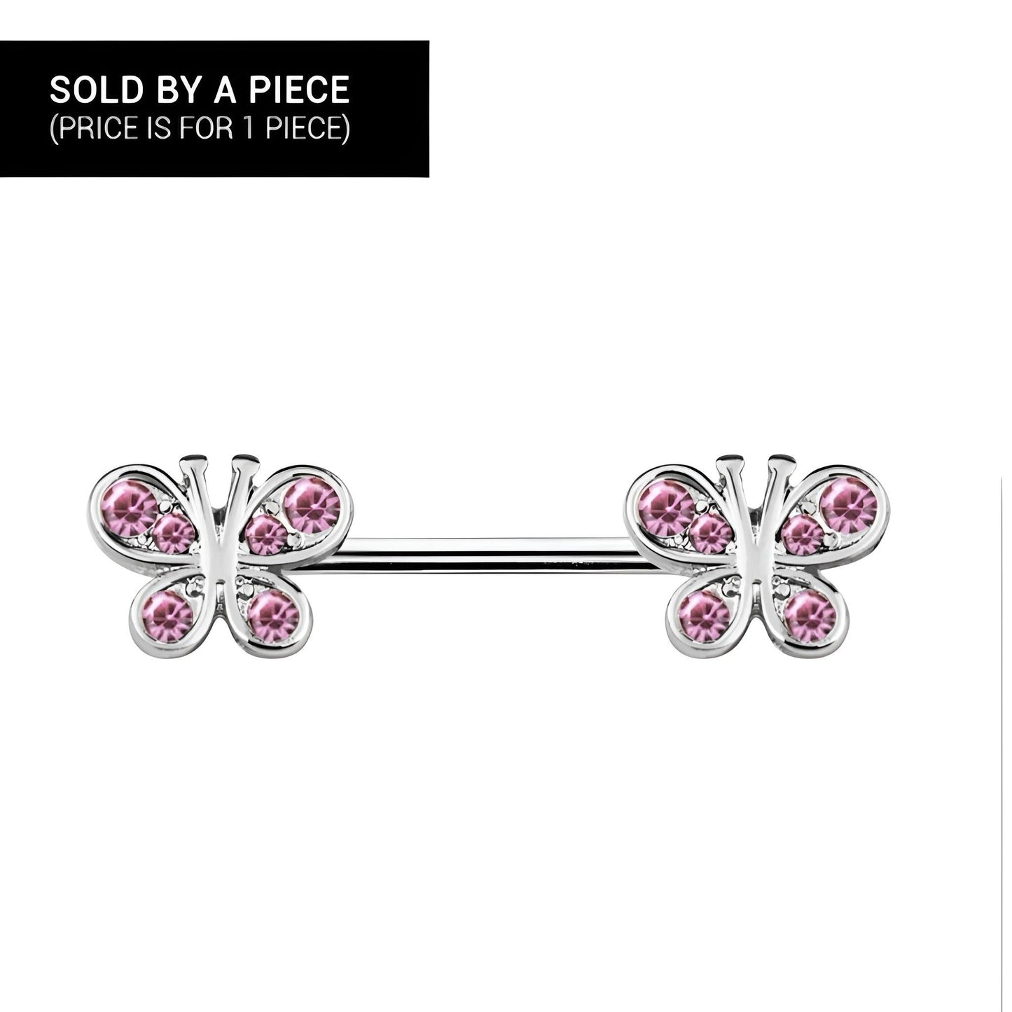 Gem Paved Butterfly Nipple Bar