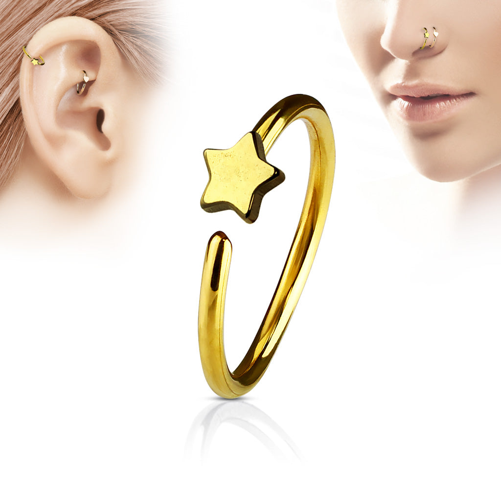 Star Nose Ring 316L Surgical Steel