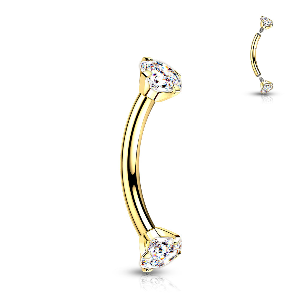 Implant Grade Titanium Internally Threaded Curved Bar Prong Set