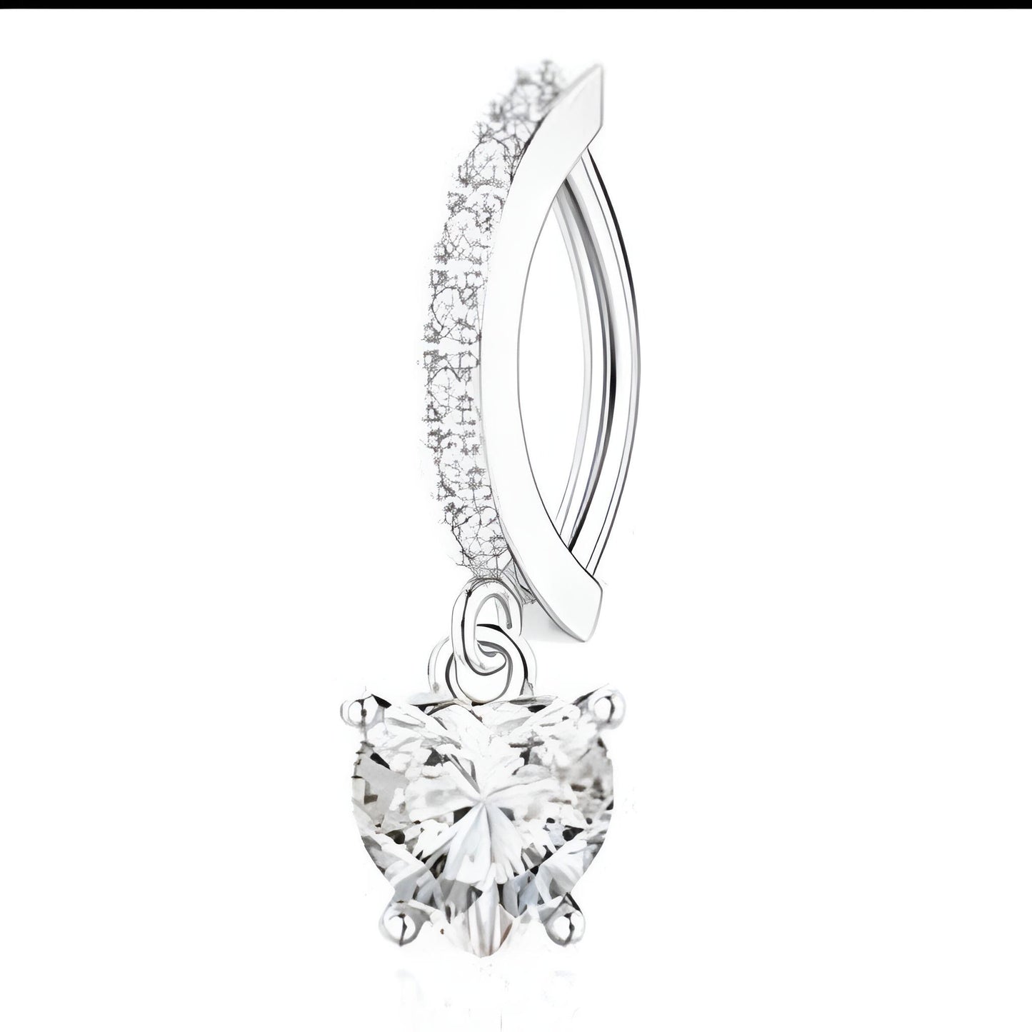 Clicker Dangling Heart Belly Bar