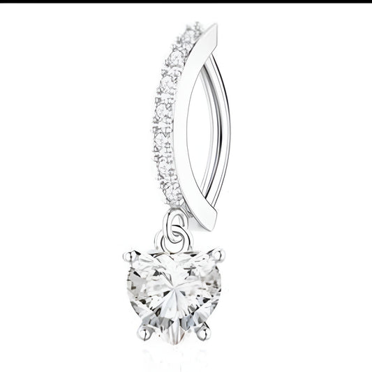 Clicker Dangling Heart Belly Bar