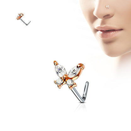 CZ Butterfly Nose Studs Diez Liberty