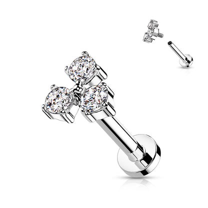 Triangle CZ Set Internally Threaded