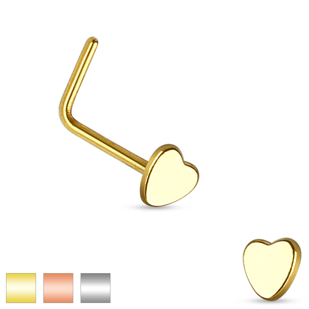 Heart Shaped Nose Studs