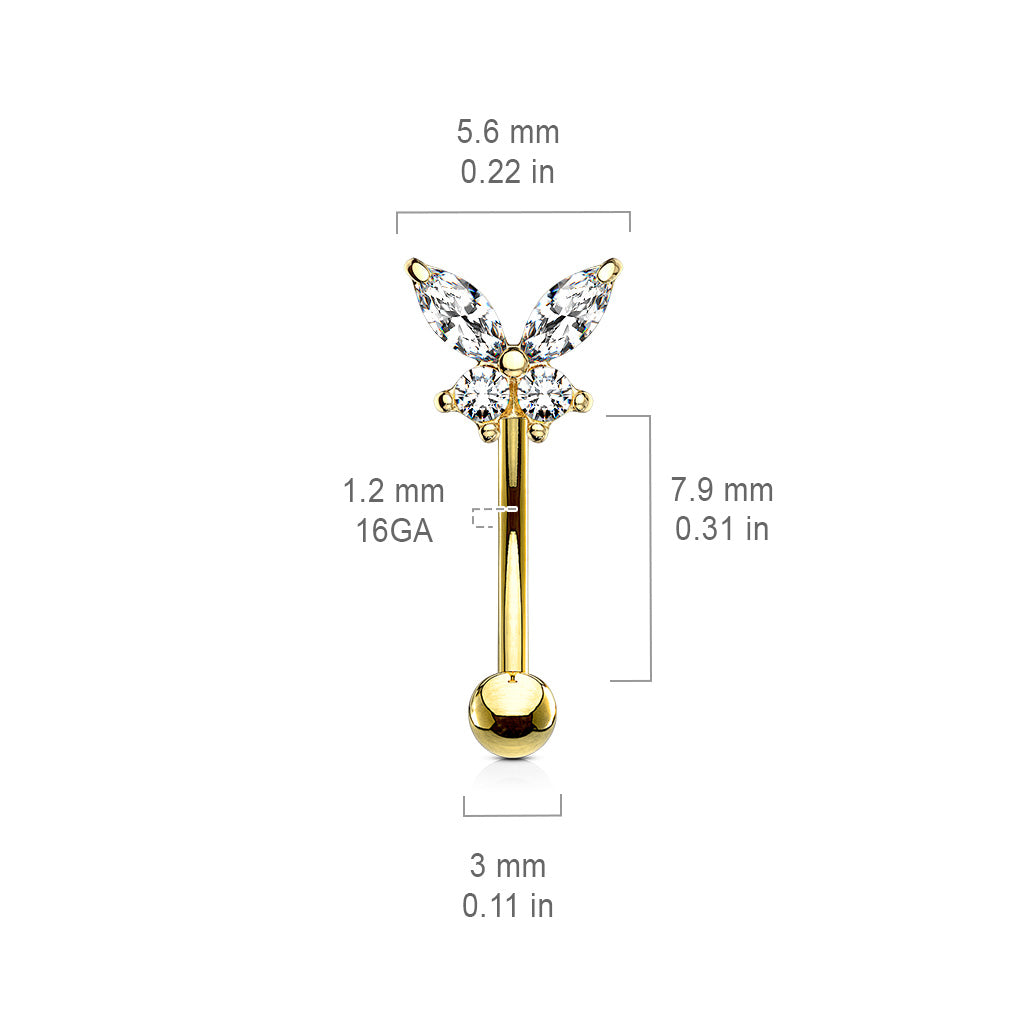 Butterfly CZ Prong Set Top