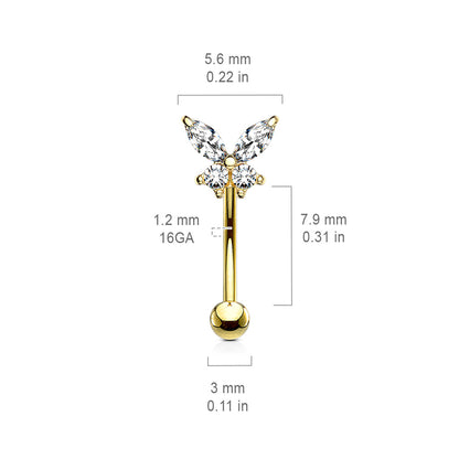 Butterfly CZ Prong Set Top