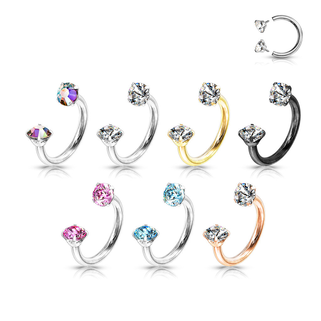 Prong Set Round CZ Internally Threaded Septum Jewellery