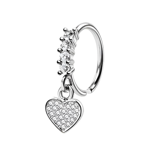 Heart Dangling Nose Ring