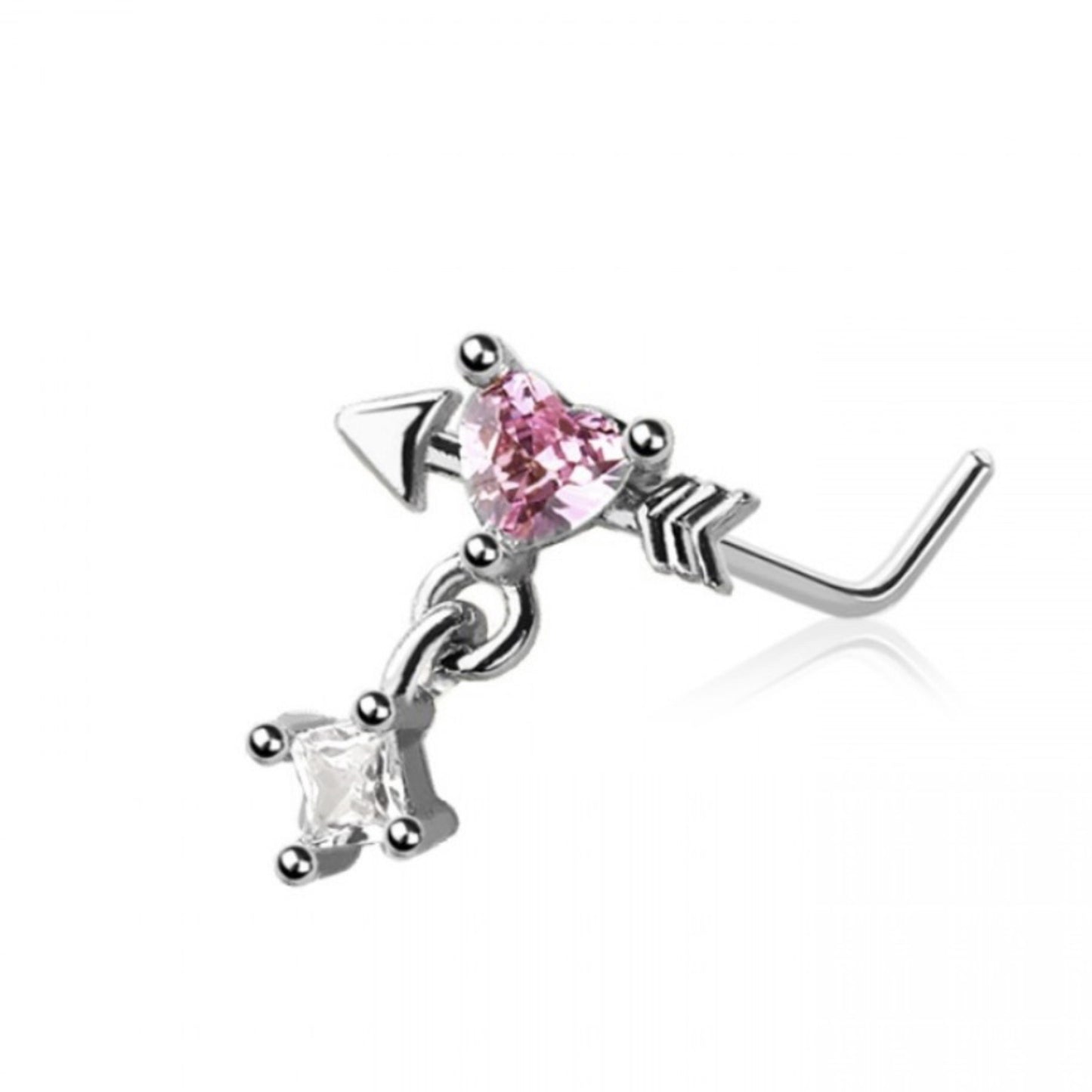 Arrow Heart Nose Stud