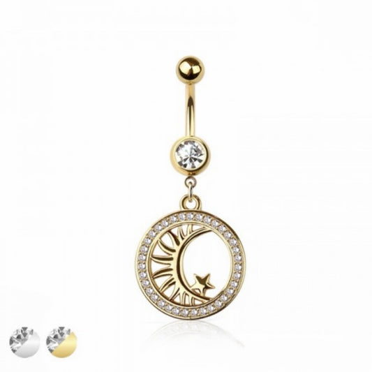 Sun Moon Star Dangling Belly Bar