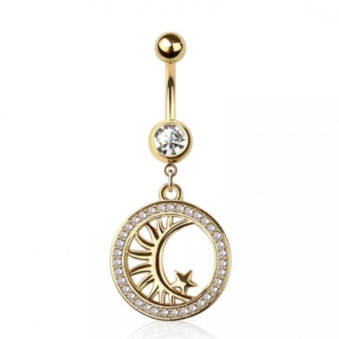 Sun Moon Star Dangling Belly Bar