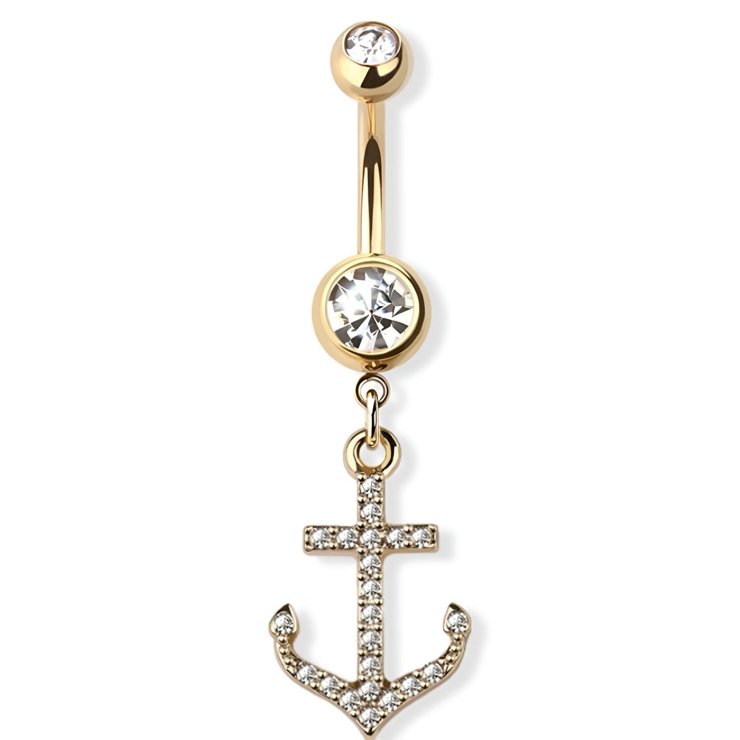 Multi Gem Anchor Belly Bar