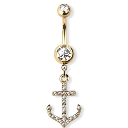 Multi Gem Anchor Belly Bar