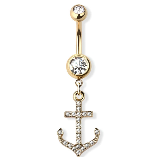 Multi Gem Anchor Belly Bar