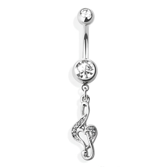Gem Musical Note Heart Belly Bar