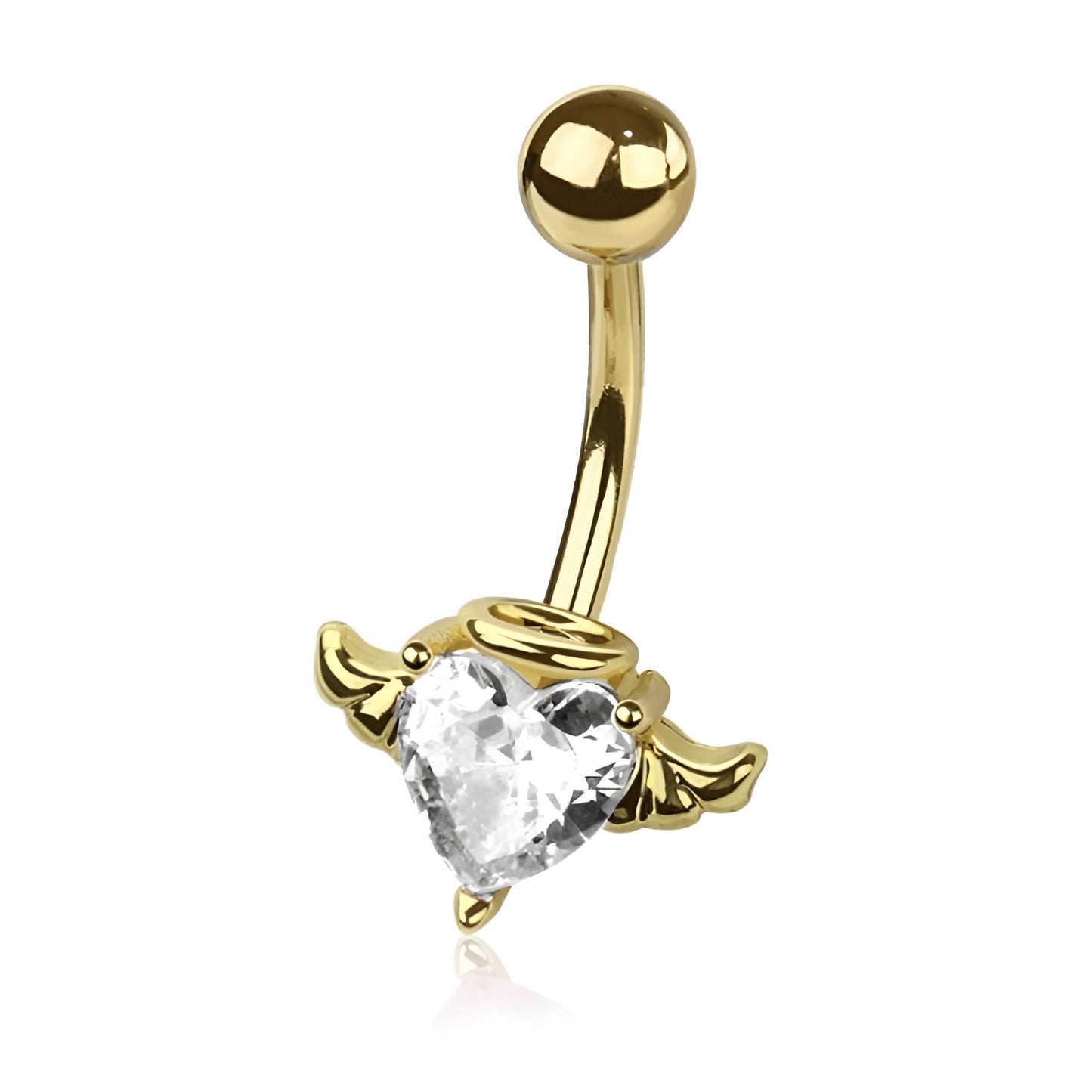 Heart Angel Wing Belly Bar