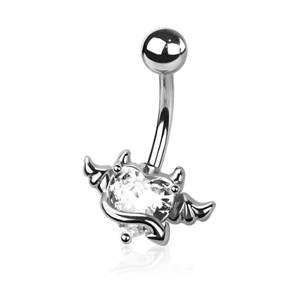 Heart Devil Angel Winged Belly Bar