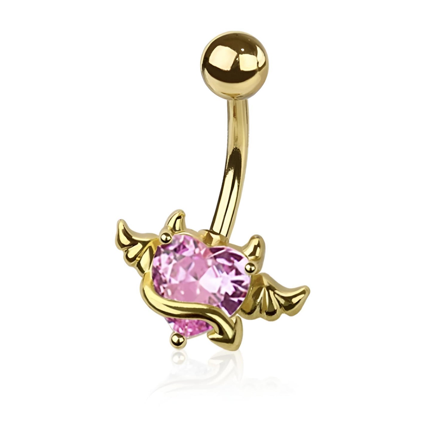 Heart Devil Angel Winged Belly Bar