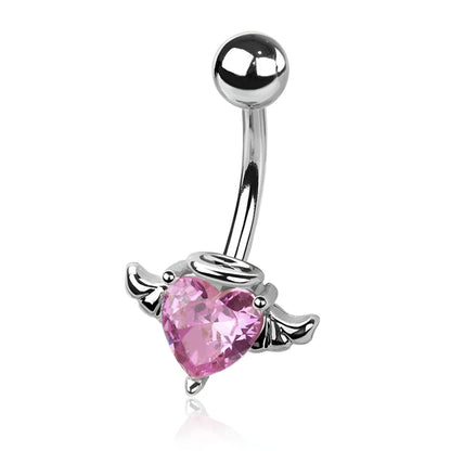 Heart Angel Wing Belly Bar