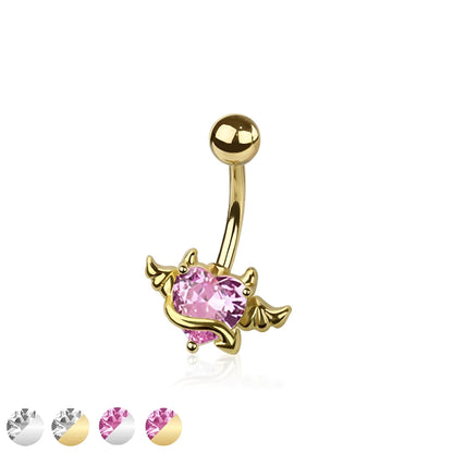 Heart Devil Angel Winged Belly Bar