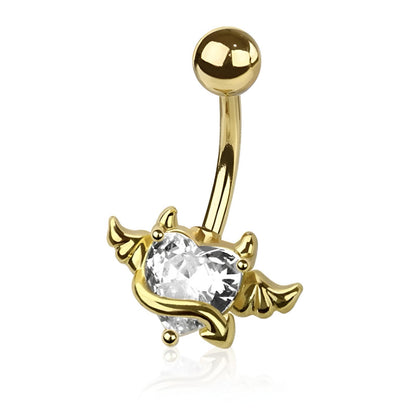 Heart Devil Angel Winged Belly Bar