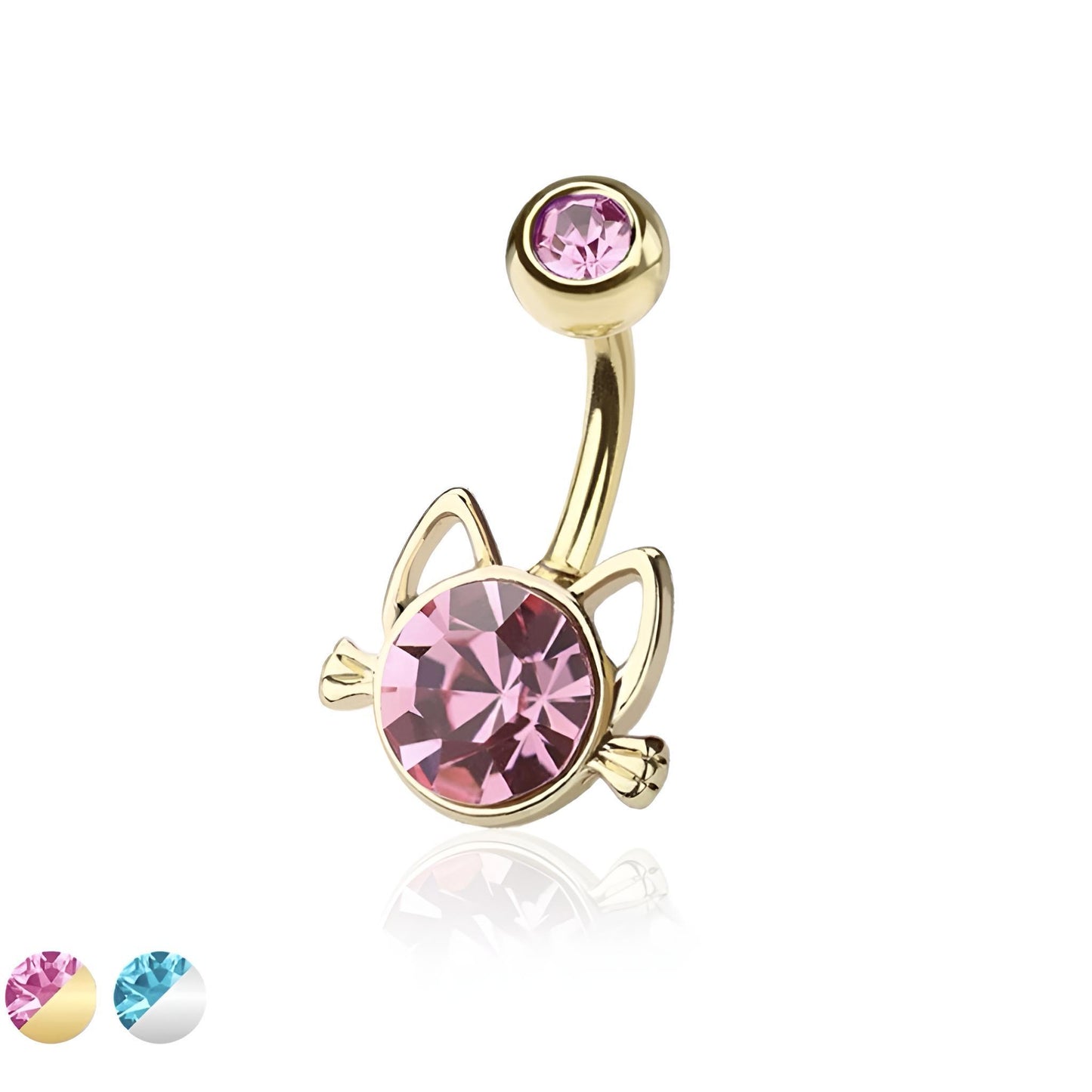 Kitty With Gem Belly Bar