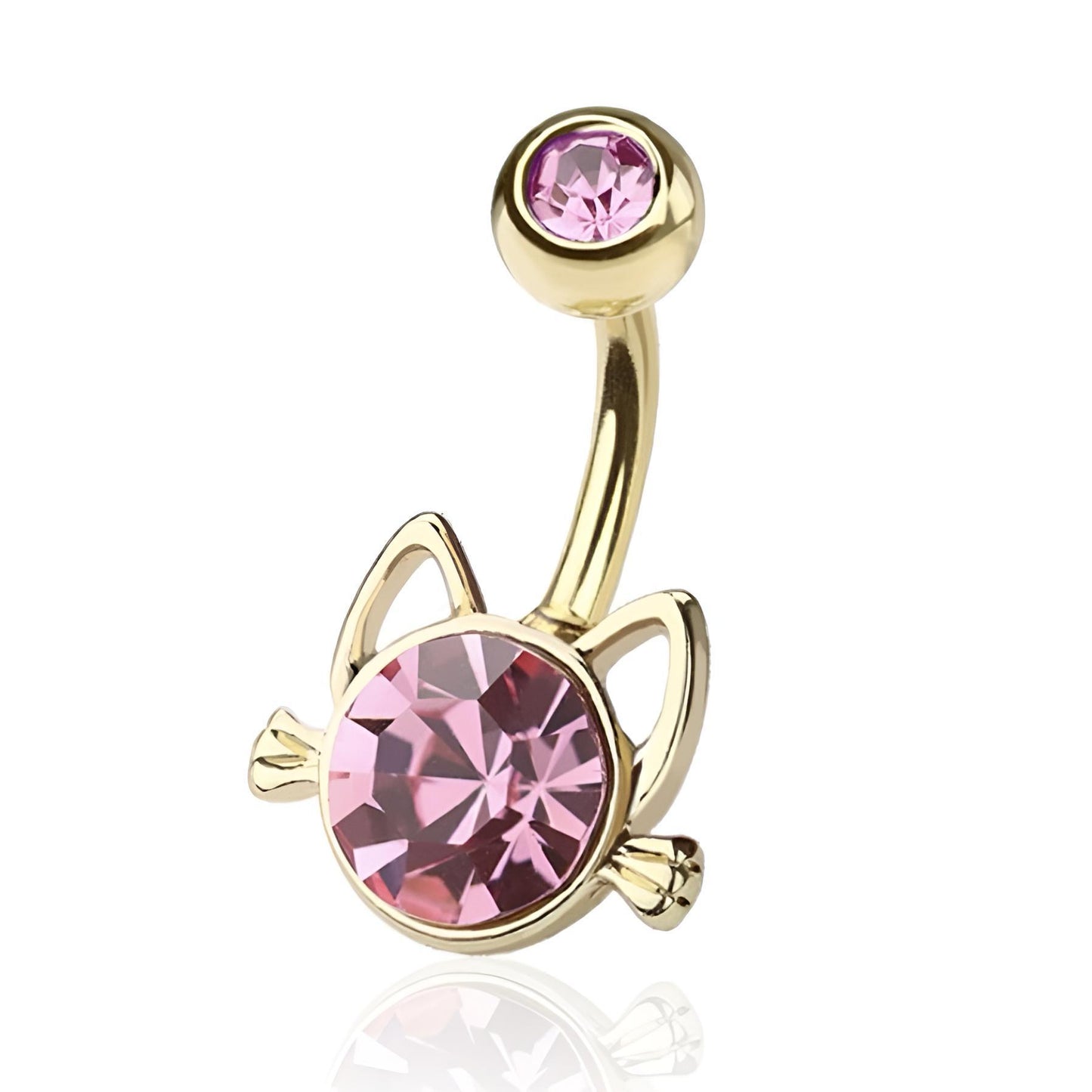 Kitty With Gem Belly Bar