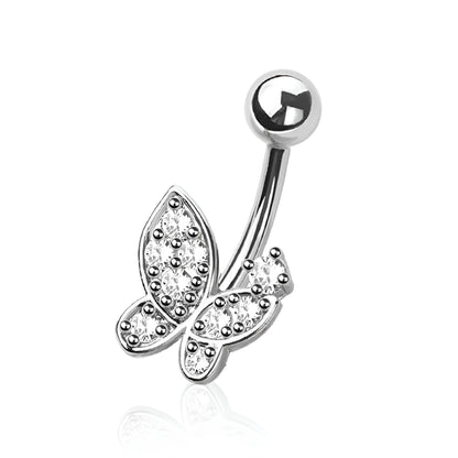 Multi Cz Butterfly Belly Bar
